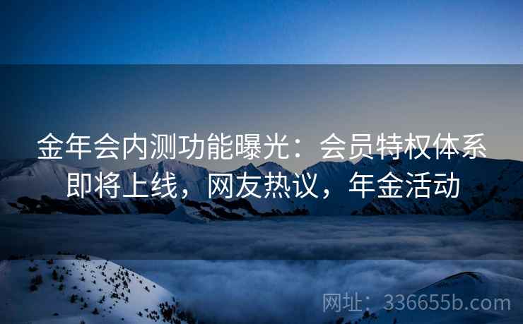 金年会内测功能曝光：会员特权体系即将上线，网友热议，年金活动