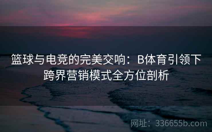 篮球与电竞的完美交响：B体育引领下跨界营销模式全方位剖析